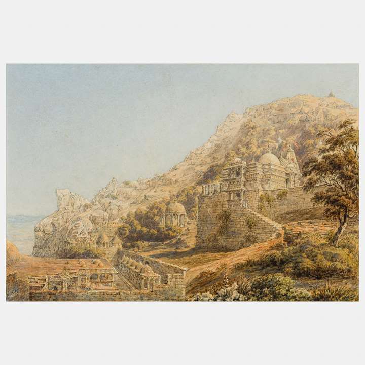 Watercolour of a View of Chittorgarh Fort